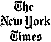 The New York Times logo in blackletter font.