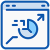 Icon of a web browser window displaying a pie chart and line graph with an upward arrow, representing data analysis or business growth.
